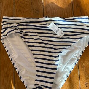 J. Crew Navy and White Striped Bikini Bottom